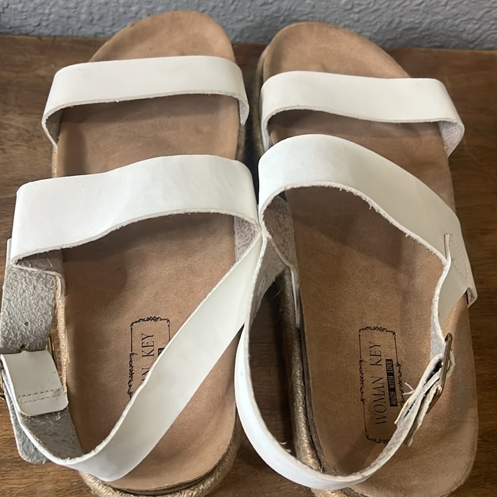 White platform cork sandals size 41 - Picture 3 of 5